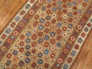 Antique Caucasian Bordjalou Kazak Star Rug Runner Size 3'2''x7'2'' - Picture 1 of 6
