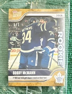 2023-24 NHL TOPPS NOWยฎ Sticker #118 ๐ Bobby McMann RC ๐ Maple Leafs GOLD 1/1 - Picture 1 of 8