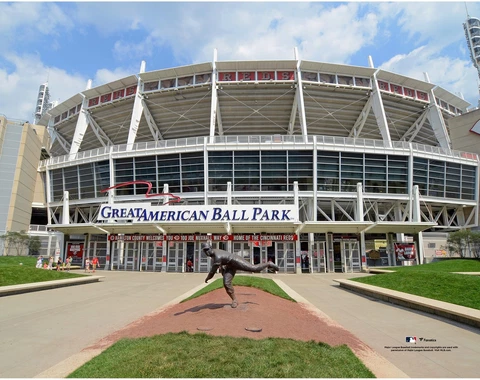 Great American Ballpark Cincinnati Reds Unsigned Exterior View Photograph Cover