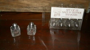 Mini Salz & Pfefferstreuer - 12er Set - Klarglas Silberfarbene Deckel - Neu - Bild 1 von 7
