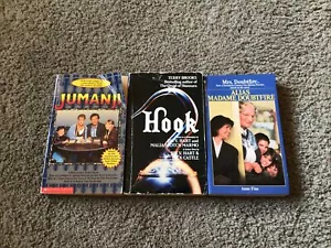 Robin Williams Movie Novelization Book Lot Hook , Jumanji , Mrs Doubtfire Pb - Imagen 1 de 4