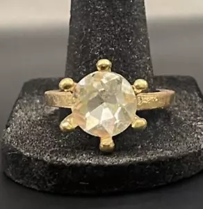 Anillo de boda vintage Estate antiguo tono dorado estrás circonita cúbica - talla 11,5 - Imagen 1 de 4