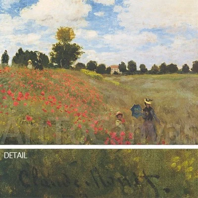 COQUELICOTS de 46W"x34H" de CLAUDE MONET - LONA POPPY FIELDS Foto 1 de 4
