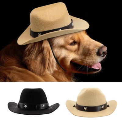 Dog Hat Pet Cowboy Sun Cap Cosplay Party Show Hat for Small Medium Large Dogs