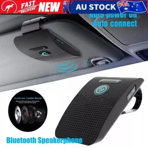 Car Bluetooth Handsfree Car Kit Wireless Speaker Phone Sun Visor Clip Black - Picture 1 of 11