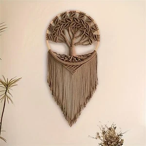 Bohemian Tapestry Wall Decor Tree Macrame Wall Hanging Living Room Tassel over - Picture 1 of 6