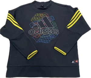 Adidas X Classic Lego Bricks Sweatshirt Boxy Hoodie Youth Black Size M - Picture 1 of 7