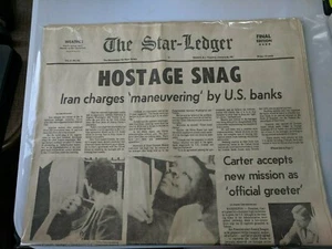January 20, 1981 New Jersey Star-Ledger "Hostage Snag". With archive storage bag - Picture 1 of 1