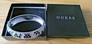 Guess Glamazon Python Rhodium Plated Bangle Black, White & Crystal New in Box - Imagen 1 de 5