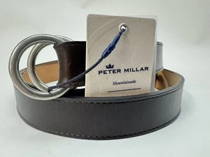 NWT Peter Millar Mountainside O Ring Leather Belt Chocolate Brown Size XL $148 - Picture 1 of 12