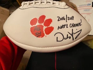 Dabo Swinney Signed Clemson Tigers Football w/ Nat. Championships and JSA COA!!! - Picture 1 of 5