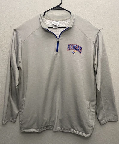 Kansas Jayhawks Champion Quarter Zip Pullover Mens 2XL Gray Cover