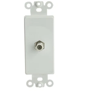Decora Wall Plate Insert, White, F-pin Coaxial Coupler, F-pin Female 301-1000 - Picture 1 of 1