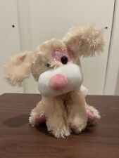 Cute Heart Eyed Puppy Plush Stuffed Animal Color Beige & Pink