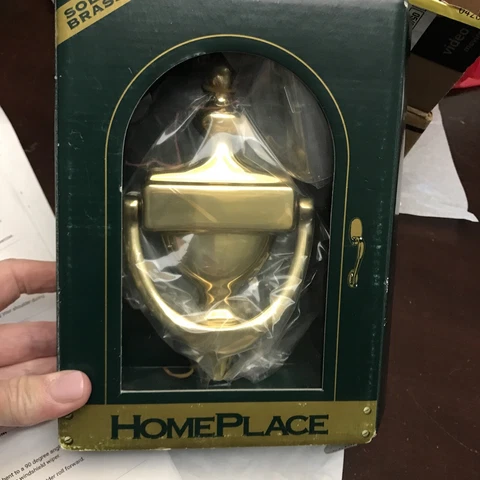 Home Place Solid Brass Door Knocker New in Open Box Made in Spain Cover