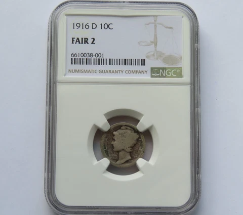 1916 D MERCURY SILVER DIME NGC FA 2 - TOUGH DATE - FREE SHIPPING - F#8001 Cover