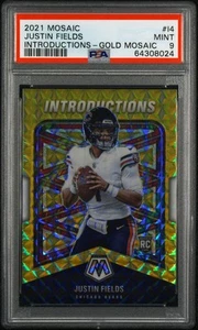 Justin Fields 2021 Mosaic Introductions GOLD #I4 Rookie sn /10,RC PSA - Picture 1 of 2