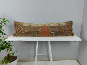 LONG BOLSTER PILLOW TURKISH RUG PILLOW LONG BED PILLOW LONG LUMBAR PILLOW DECOR - Picture 1 of 11