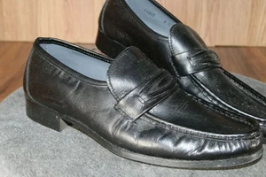 Vintage Permasole LifetimeSole Endicott Johnson Black Italian Leather Loafers 9D - Picture 1 of 10