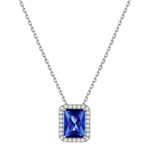 September Geburtsstein Halskette für Damen, 925 Sterling Silber zierlicher Solitär... - Bild 1 von 9