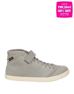 TEVA Leather High-Top Sneakers US6 UK4 EU37 Logo Grey Flat - Picture 1 of 8
