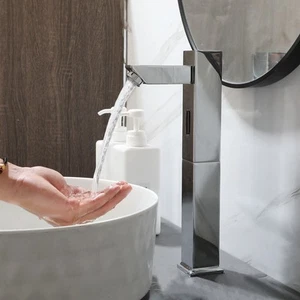 Grifo mezclador con sensor manos libres de contacto automático cromado grifo de lavabo de baño - Imagen 1 de 17