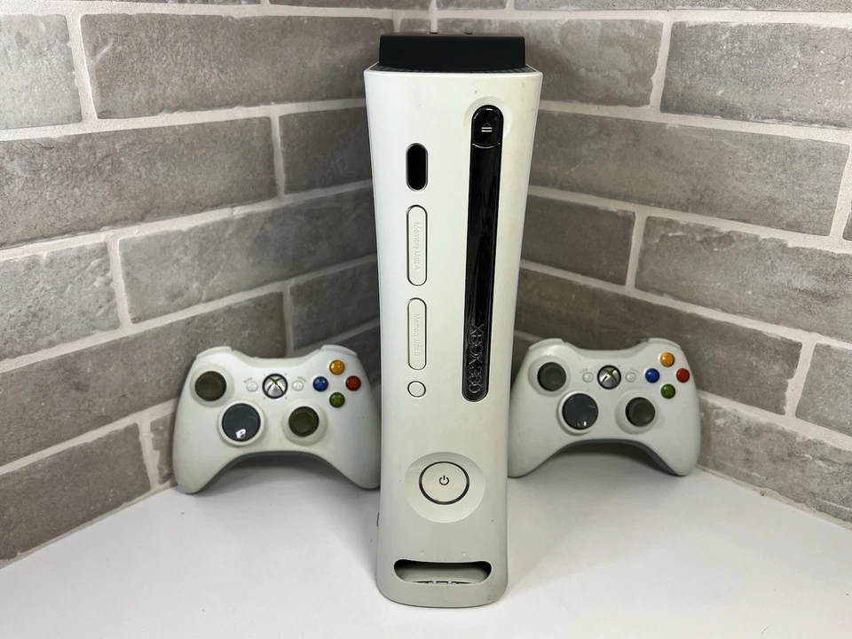 Microsoft Xbox 360 120GB White Console w/ Power Supply And 2 Controllers - Works - Image 1 of 4