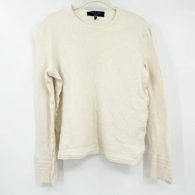 Suéter Pullover Rag & Bone Mujer Otoño Mezcla Lana Neutro Cuello Redondo XL Marfil Foto 1 de 4