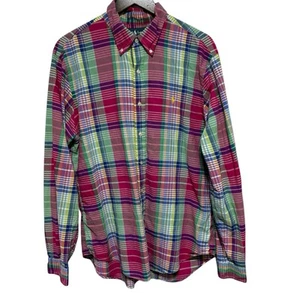 Ralph Lauren Bluse Damen XL rosa adrett kariert Slim Fit Knopfleiste Baumwolle - Bild 1 von 9