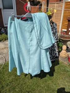 Jacques Vert skirt and jacket suit pale turquoise size 18 Mother of the bride - Picture 1 of 13