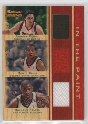 2007 Trademark Moves Triple Relics Red In the Paint /50 Andrew Bogut Monta Ellis - Image 1 of 2