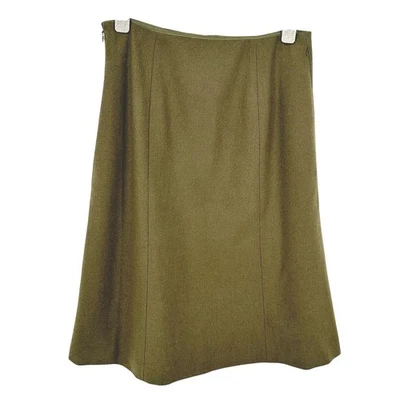 J.Crew Olive Green Wool Blend A-Line Knee Length Skirt Size 0 Heritage Old Money - Image 1 of 4