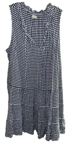 Max Studio blau/weiß kariertes ärmelloses Kleid Lagenlook Gr. 3X - Bild 1 von 2