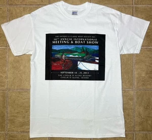 Antique & Classic Boat Society T-Shirt Mens Medium Coeur D' Alene Idaho 2013 - Picture 1 of 11