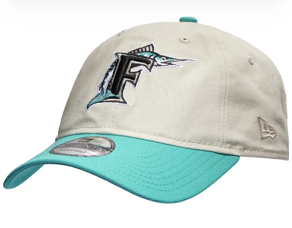 Регулируемая каменная шапка New Era Florida Marlins 9Twenty — для взрослых — НОВАЯ - Изображение 1 из 1