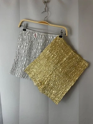 Ruffle Panties Panty Bloomers Burlesque Dance Pants Silver Gold Lame deadstock M - Image 1 of 4
