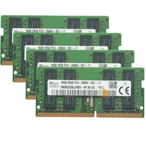 SK Hynix 64GB 4x16GB 2RX8 DDR4 RAM 2666V PC4-21300S CL19 SODIMM Laptop Memory - Picture 1 of 6