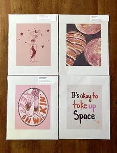 4 Art Prints Keep On Walkin Disco Balls Fanny Ropes The Moon OK To Take Up Space - Picture 1 of 13