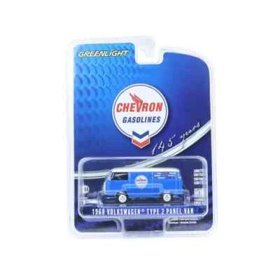 蓝色 1968 年大众 2 型面板 Van Chevron 145 周年绿灯纪念 1: 64 — 第 1/3 张图片