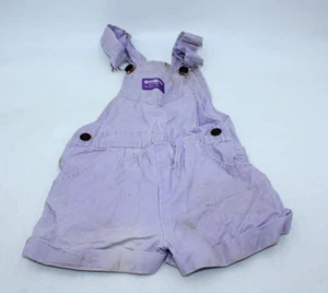 Vintage Girls Osh Kosh Light Purple Vestbak Overalls Size 6 DIRTY/Damaged Shorts - Picture 1 of 11