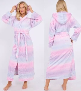 Mujeres Damas Con Capucha Verano Largo Vestido Cómodo Lujo Suave Batas de Baño - Imagen 1 de 6