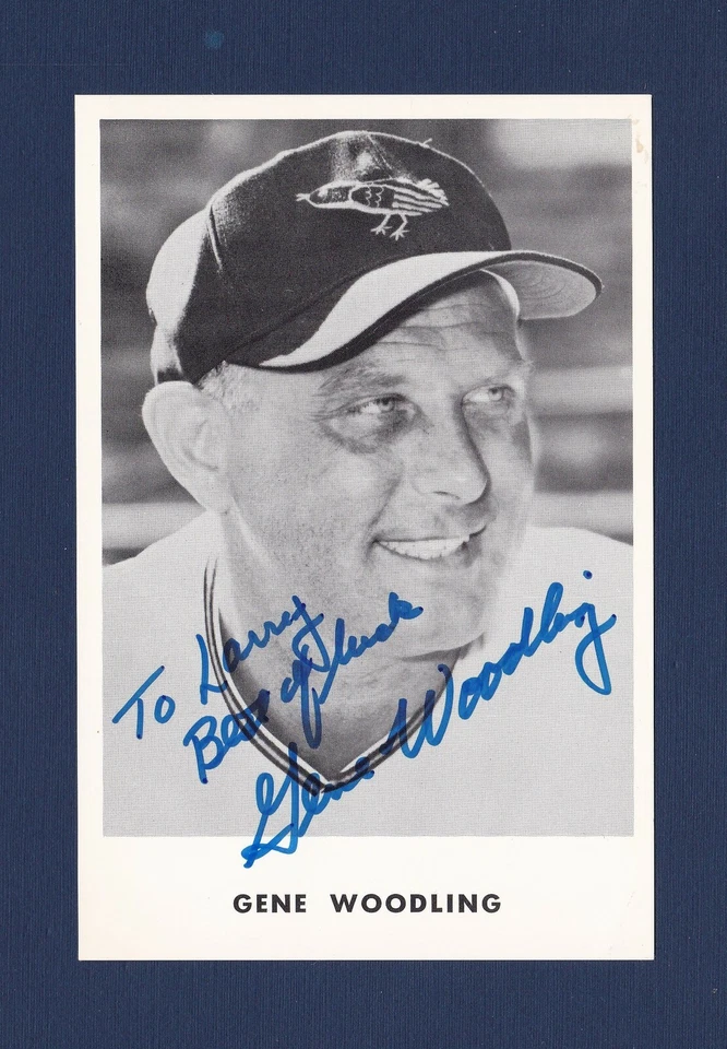 Postal de béisbol de los Batlimore Orioles firmada por Gene Woodling de colección Foto 1 de 1