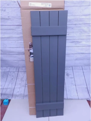 15" x 51" PLYGEM 4-Board Closed Board Batten Shutters Pair in Spanish Moss Green - Image 1 of 3