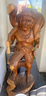 Igorot Native American Indian Male Hand Carved Wood Statues Sculpture Life Size