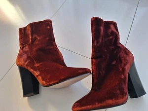 Stiefeletten Samt Optik bordeaux, Größe 39 - Bild 1 von 7