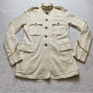 Chaqueta Denim & Supply Ralph Lauren Crema y Dorado Brocado Estilo Militar Talla XS - Imagen 1 de 13