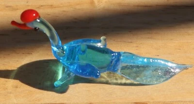 (1045) Vintage Lampwork Glass Animals blue peacock. Free P&P in UK - Image 1 of 4