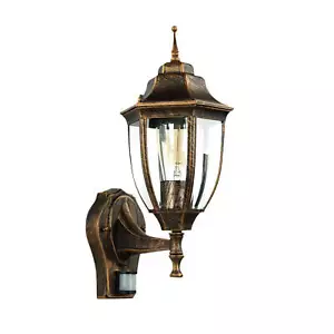 Außenleuchte Bewegungsmelder E27 in Kupfer Glas Aluminium IP44 Wandlampe B-Ware - Bild 1 von 4