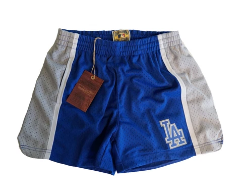 WOMEN'S Mitchell & Ness MLB Los Angeles Dodgers Jump Shot LA Shorts Mesh Royal Cover