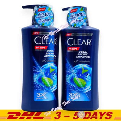 Clear Men Shampoo Anti-Dandruff Cool Sport Menthol 370ml pack of 2 bottles - Image 1 of 2